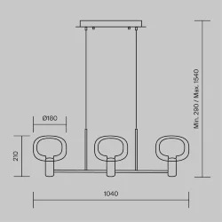 Подвесной светильник Vision E14х3 60Вт (Золото)