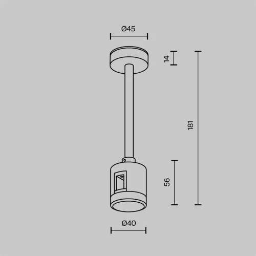 Крепление потолочное Short 138мм с прямым коннектором питания Flarity платина (Платина) - фото 5