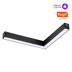 Трековый светодиодный светильник L-образный диммир. со сменой цв.температуры, пульт ДУ/Tuya Smart Li «Novotech» 359945, серия: VECTOR (крепление к треку) - Приложение Tuya Smart