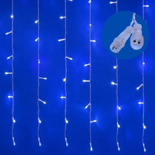 ULD-C3020-240-TTK WHITE IP44 Занавес светодиодный с эффектом мерцания, 3х2м, Соединяемый, 240 светодиодов, Белый свет, Провод прозрачный, TM Uniel - фото 1