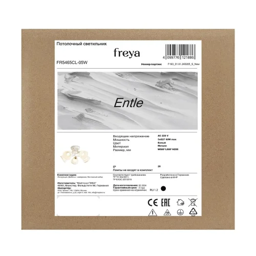 Люстра FR5465CL-05W Энтле / Entle E27x5 (Белый) FR5465CL-05W - фото 8