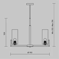 Подвесной светильник Fortano E27х8 (Черный и Латунь)
