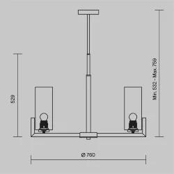 Подвесной светильник Fortano E27х8 (Черный и Латунь)