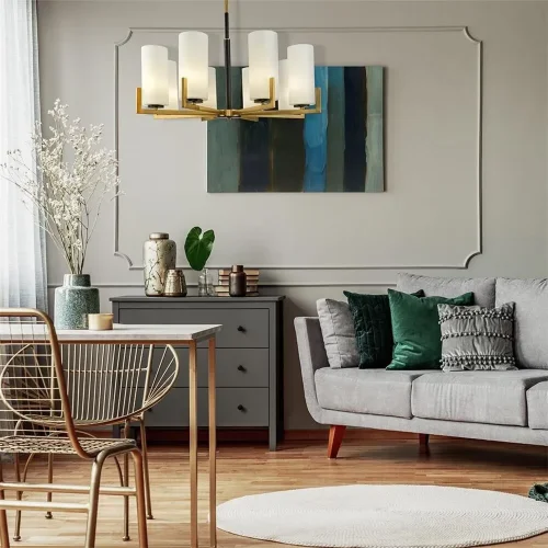 Подвесной светильник Fortano E27х8 (Черный и Латунь) - фото 14