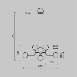 Подвесной светильник Erich E14х8 (Латунь)