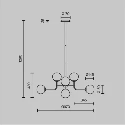 Подвесной светильник Erich E14х8 (Латунь)