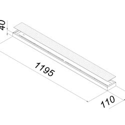 Универсальный офисный светодиодный светильник 20 Вт IP44 1195x110x40 мм 6000K Опал