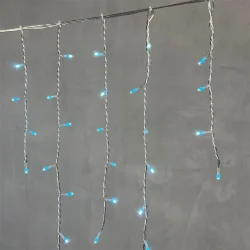 Гирлянда Бахрома 5 x 0,9 м Небесно-Голубая 220В, 348 LED, Провод Прозрачный Силикон, IP65