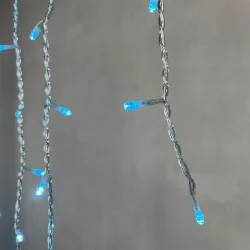 Гирлянда Бахрома 5 x 0,9 м Небесно-Голубая 220В, 348 LED, Провод Прозрачный Силикон, IP65