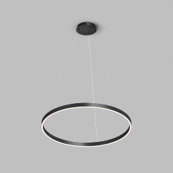 Светильник подвесной RAYDIA, 60 Вт, 3000–4000К, ?800?1500 мм, металл+акрил, черный, свет вверх/вниз, Denkirs DK6273-BK