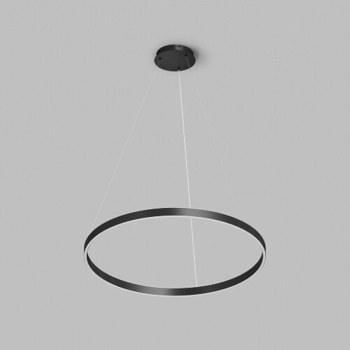 Светильник подвесной RAYDIA, 60 Вт, 3000–4000К, ?800?1500 мм, металл+акрил, черный, свет вверх/вниз. Фото 2