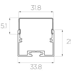 Профиль накладной алюминиевый LC-LP-2534-2 Anod