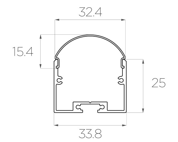 Профиль накладной алюминиевый LC-LP-2534-2 Anod - фото 4
