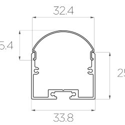 Профиль накладной алюминиевый LC-LP-2534-2 Anod