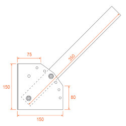 Кронштейн универсальный для консольного светильника К1Н-0-0,35-БМ