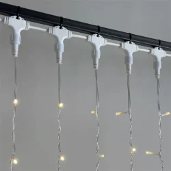 Гирлянда Занавес 2 x 2 м Тепло-Белый 220В, 400 LED, Провод Прозрачный ПВХ, IP54