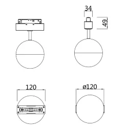 Трековый светильник Kiat S35  3000K 10Вт (Белый)