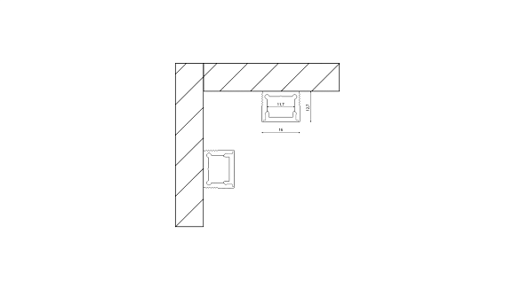 Накладной алюминиевый профиль Design LED LS1613, 2500 мм, белый, LS.1613-W-R. Фото 2