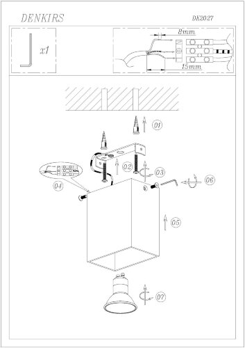 DK2027-RE Светильник накладной IP 20, 50 Вт, GU10, красный, алюминий. Фото 3