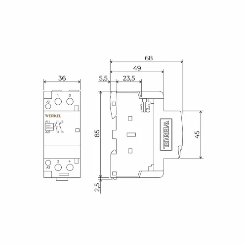 W942M40O/ Контактор модульный 40 A 2NO (2 мод.) W942M40O - фото 2