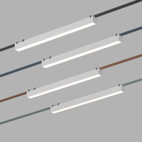 DK5576-WH Cветильник для трека-ремня Belty, серия Linear, со светодиодом, L642*W40*H45мм, 48V DC, 24W, RA90, 120°, 4000K, IP20, белый, алюминий. Фото 2