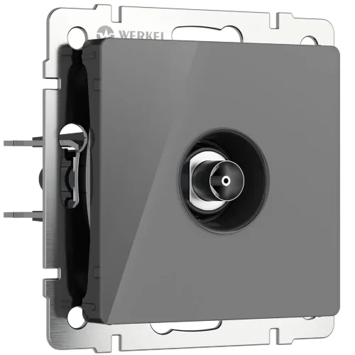 ТВ-розетка оконечная (графит акрил) W1183044 - фото