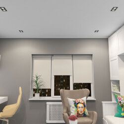 Встраиваемый светильник, IP 20, 10 Вт, GU5.3, LED, черный/белый, пластик, Denkirs DK3072-BK+WH