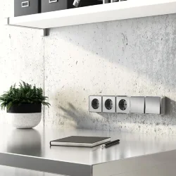 Выключатель одноклавишный проходной Gallant серебряный W5012006