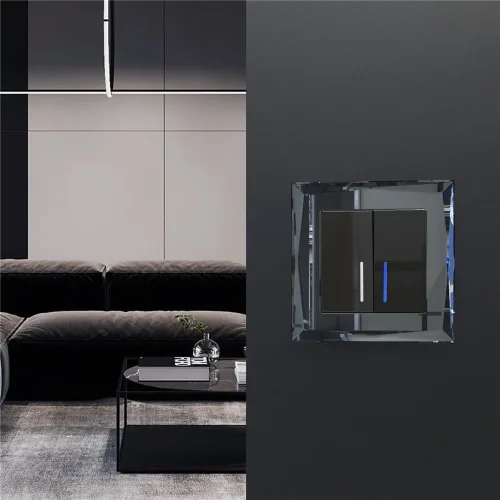 Рамка из стекла на 1 пост Diamant черный W0011208 - фото 5