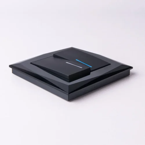 Рамка из стекла на 1 пост Diamant черный W0011208 - фото 2