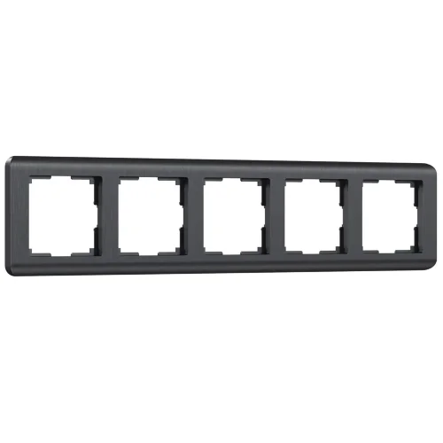 Рамка из поликарбоната на 5 постов Stream графит W0052104 - фото