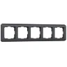 Рамка из поликарбоната на 5 постов Stream графит W0052104 - фото