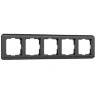 Рамка из поликарбоната на 5 постов Stream графит W0052104 - фото