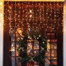 Праздничная гирлянда занавес теплый белый с эффектом мерцания 2*3м IP65 - Фото 2