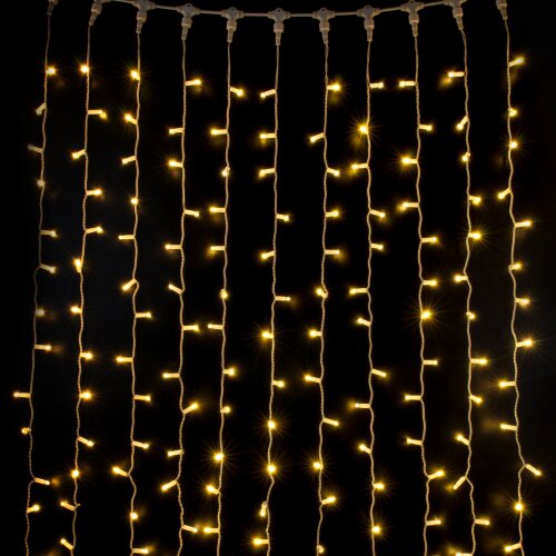 Праздничная гирлянда занавес теплый белый с эффектом мерцания 2*3м IP65 - Фото 2