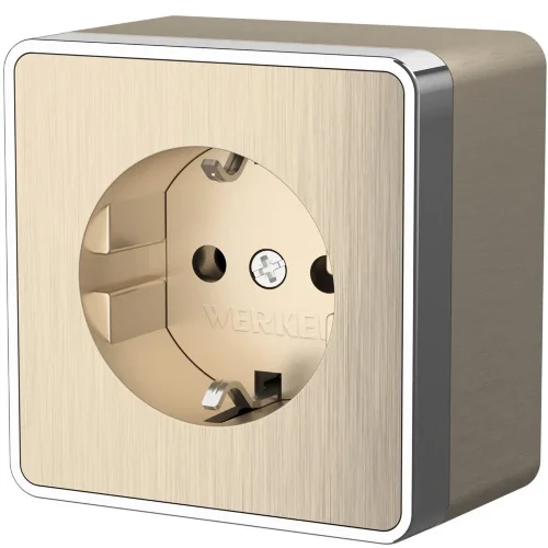 Розетка с заземлением Gallant шампань рифленый W5071010 - фото