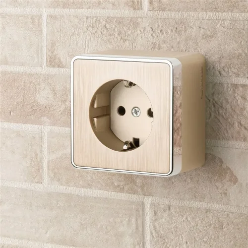 Розетка с заземлением Gallant шампань рифленый W5071010 - фото 2