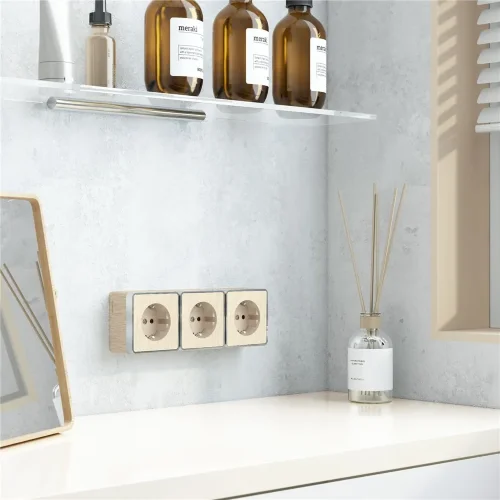 Розетка с заземлением Gallant шампань рифленый W5071010 - фото 3