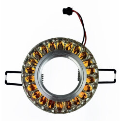 DLS-L151 GU5.3 GLASSY-GOLD Светильник декоративный встраиваемый, серия Luciole, Без лампы, GU5.3, Доп, светодиодная подсветка 3Вт, Стекло, Зеркальный-прозрачный+светло-коричневый