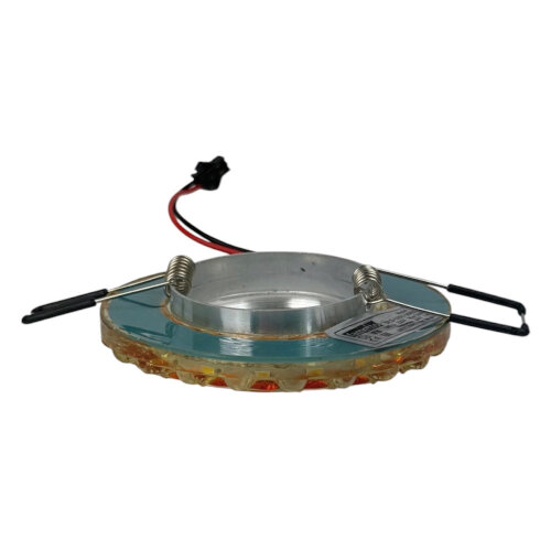 DLS-L151 GU5.3 GLASSY-GOLD Светильник декоративный встраиваемый, серия Luciole, Без лампы, GU5.3, Доп, светодиодная подсветка 3Вт, Стекло, Зеркальный-прозрачный+светло-коричневый - фото 4