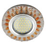 DLS-L151 GU5.3 GLASSY-GOLD Светильник декоративный встраиваемый, серия Luciole, Без лампы, GU5.3, Доп, светодиодная подсветка 3Вт, Стекло, Зеркальный-прозрачный+светло-коричневый - фото 5