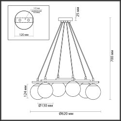 Люстра подвесная «LUMION» 5212/6, серия: RANDI (крепление на планке) - -