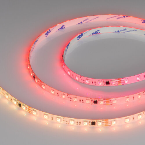 Светодиодная лента герметичная SPI-SE-B60-10mm 24V RGB-PX6-BPT (12 W/m, IP65, 5060, 5m) (Arlight, бегущий огонь) 039601 - фото