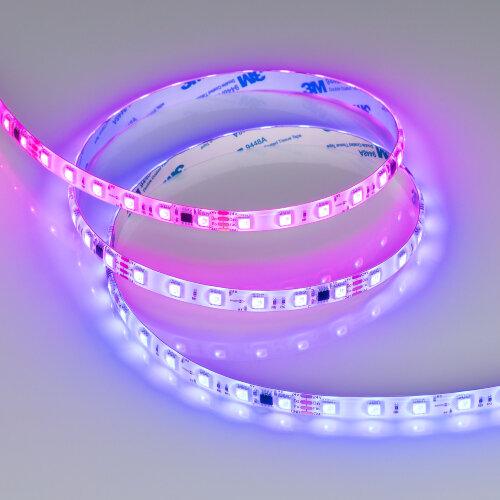 Светодиодная лента герметичная SPI-SE-В60-10mm 24V RGB-РХ6-ВРТ (12 W/m, IP65, 5060, 5m) (Arlight, бегущий огонь) 039601 - фото 5