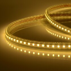 ULS-2835-120LED-m-10mm-IP67-220V-10W-m-50M-3000K Светодиодная гибкая герметичная лента, Бобина 50 м, Теплый белый свет 3000K.