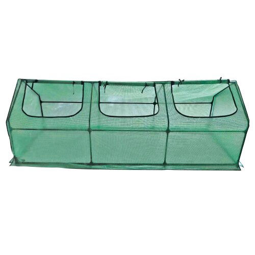 UGH-S32 L270 GREEN-GREEN Парник уличный, 270x90x90см, Металлическая труба в ПВХ, цвет зеленый, Тент из армированного полиэтилена 135г-м2, цвет сетки зеленый, TM ФитоЛето - фото 1