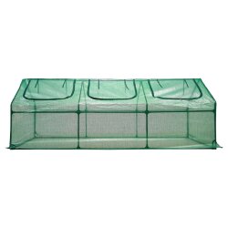 UGH-S32 L270 GREEN-GREEN Парник уличный, 270x90x90см, Металлическая труба в ПВХ, цвет зеленый, Тент из армированного полиэтилена 135г-м2, цвет сетки зеленый, TM ФитоЛето