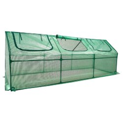 UGH-S32 L270 GREEN-GREEN Парник уличный, 270x90x90см, Металлическая труба в ПВХ, цвет зеленый, Тент из армированного полиэтилена 135г-м2, цвет сетки зеленый, TM ФитоЛето