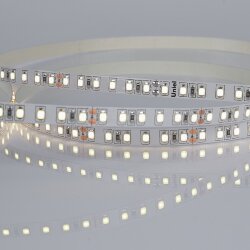 ULS-2835-120LED-m-8mm-IP20-DC24V-9.6W-m-5M-4000K Гибкая светодиодная лента на самоклеящейся основе, Катушка 5 м, в герметичной упаковке, Белый свет 4000K.