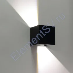 Светильник настенный светодиодный JH-BD-B08 DHL30 (220V, 2х3W, черный корпус, IP65, warm white)